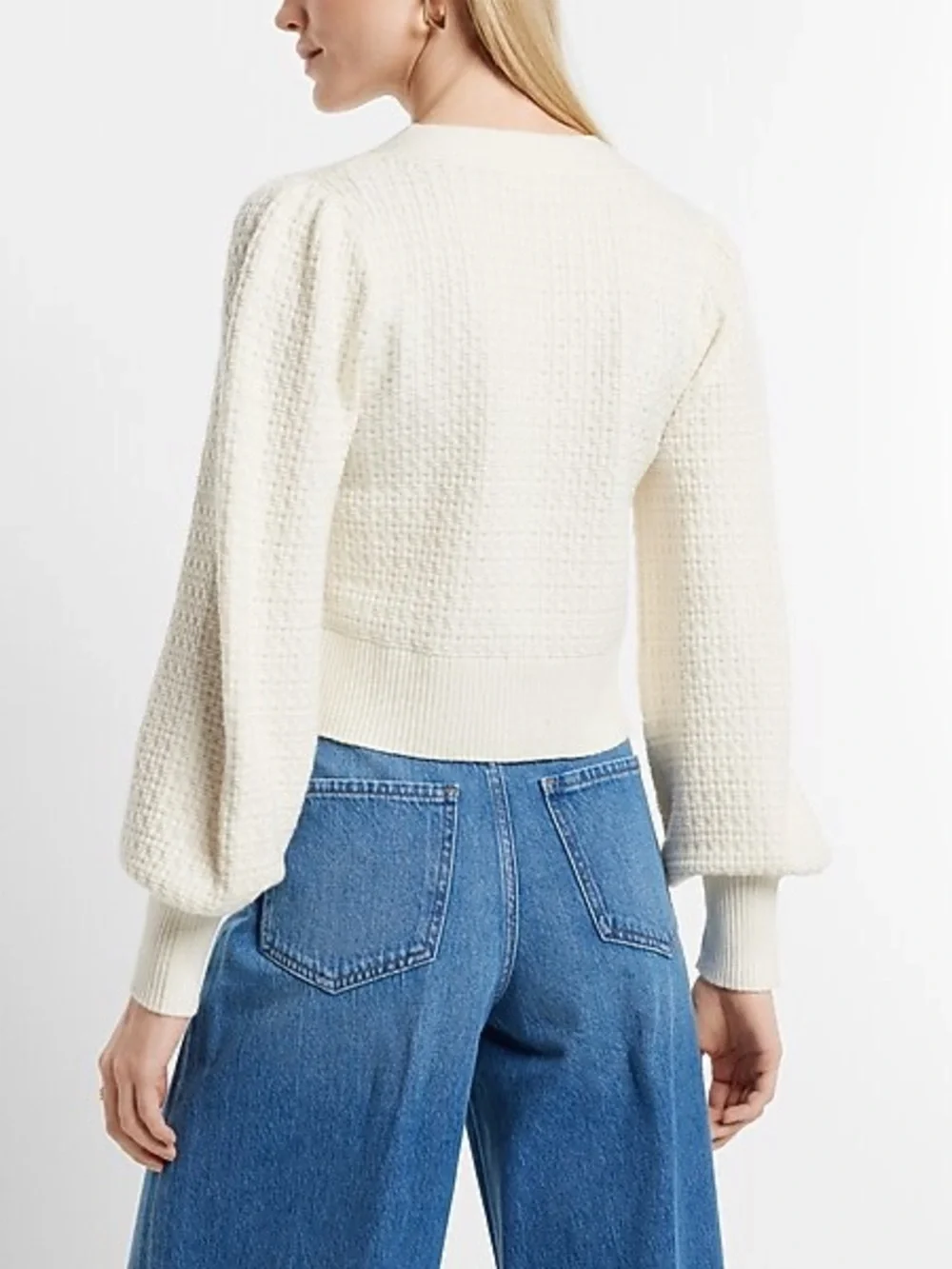 Express V-Neck Bow Cardigan - Picture 5 of 12